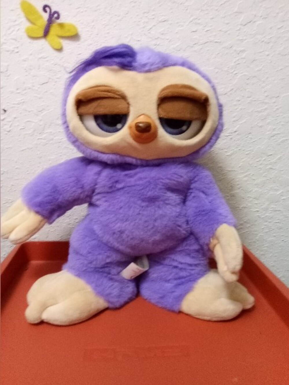 Plush Purple Sloth Bird Toy - Soft Purple Pet Plush